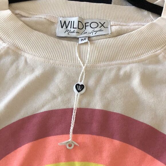 WILDFOX FREEDOM RAINBOW PULLOVER SWEATSHIRT MEDIUM NWOT - Picture 3 of 3